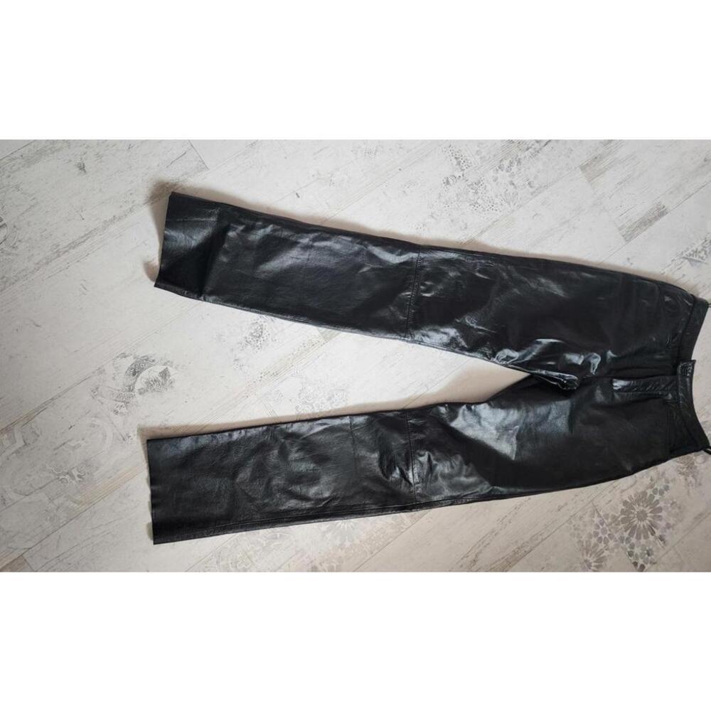 EUC Maxima MS Womans Leather pants straight leg 2 high waisted